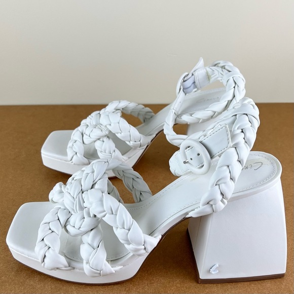 NEW SAM EDELMAN CIRCUS WHITE BRAIDED SANDALS - Picture 7 of 12
